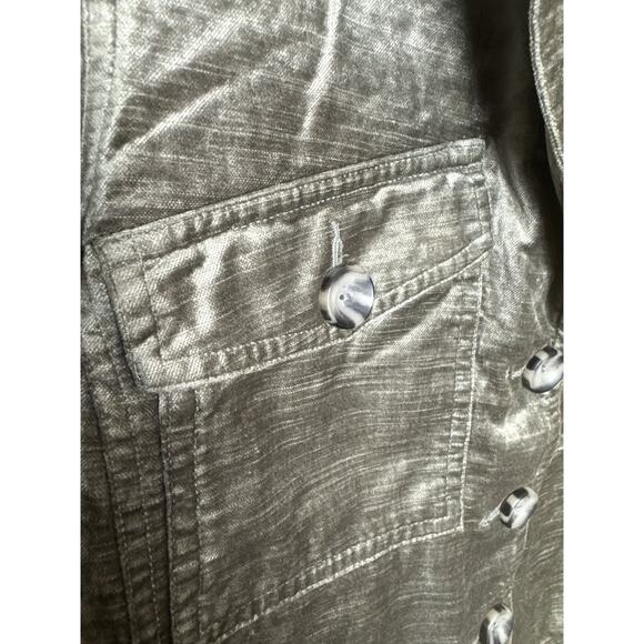 Cabi Sunday Topper Velvet Cropped Blazer Layering Jacket Womens Small Grey Brown - Picture 3 of 8